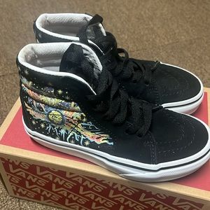 Vans Sk8-HI Glow Wizard Black glow in the dark shoes size 12 kids